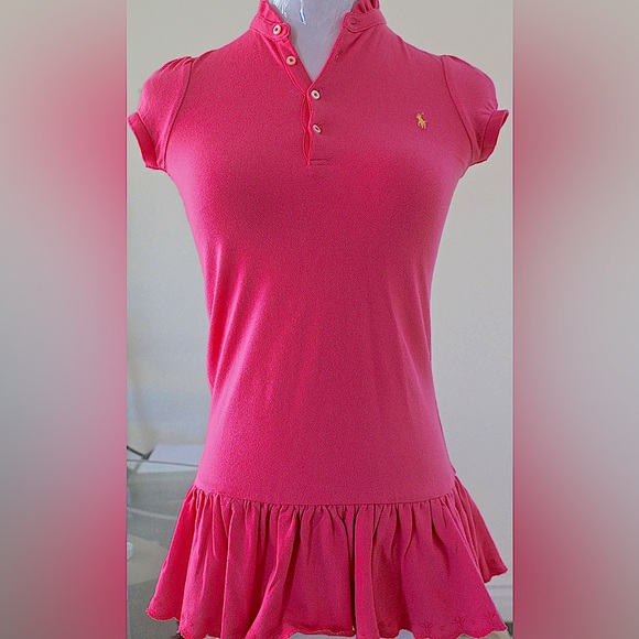 RALPH LAUREN DRESS KIDS SIZE 5 PARROT PINK NWT COTTON